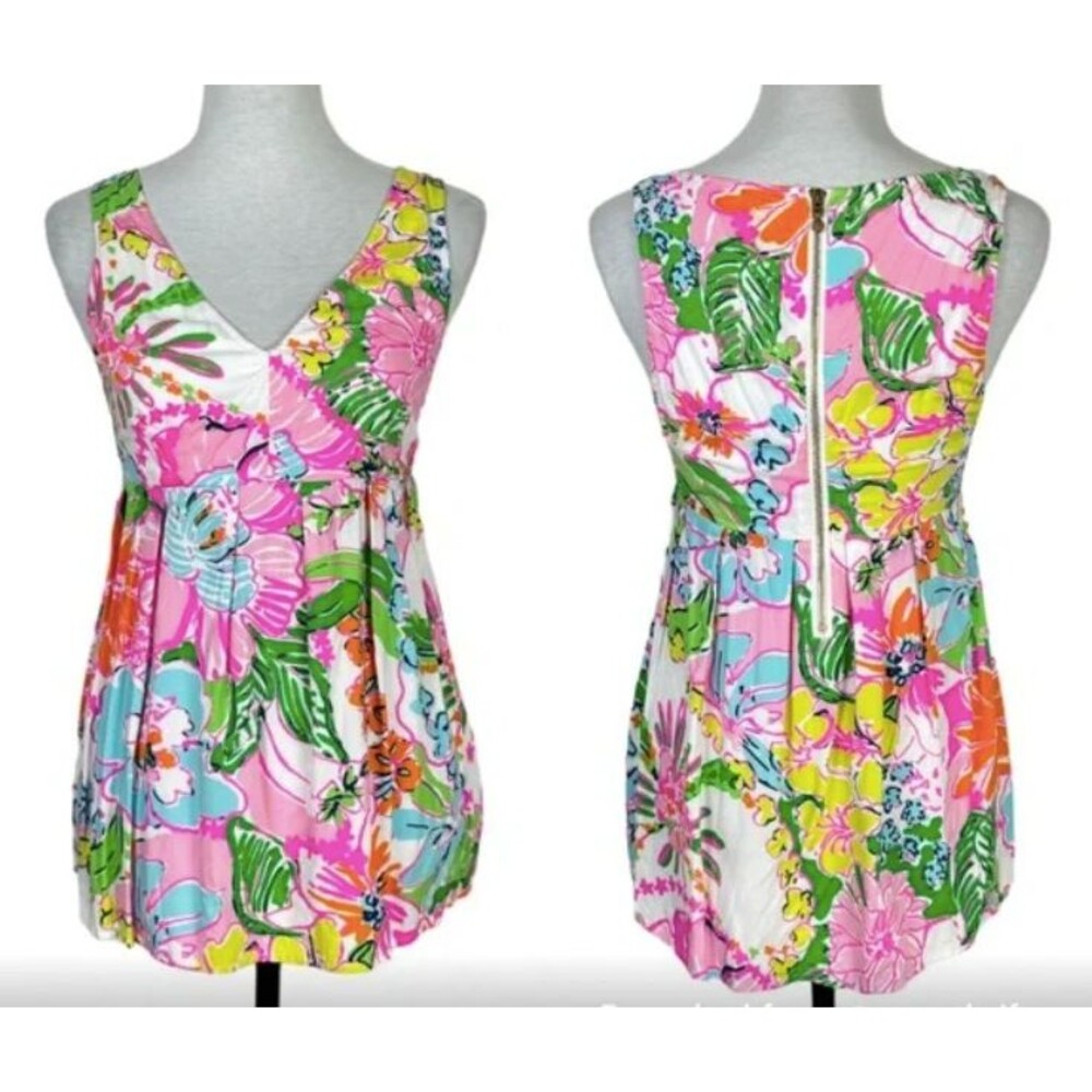 Lilly Pulitzer For Target Nosey Posey Babydoll Top-Small-Sleeveless-Exposed Zip